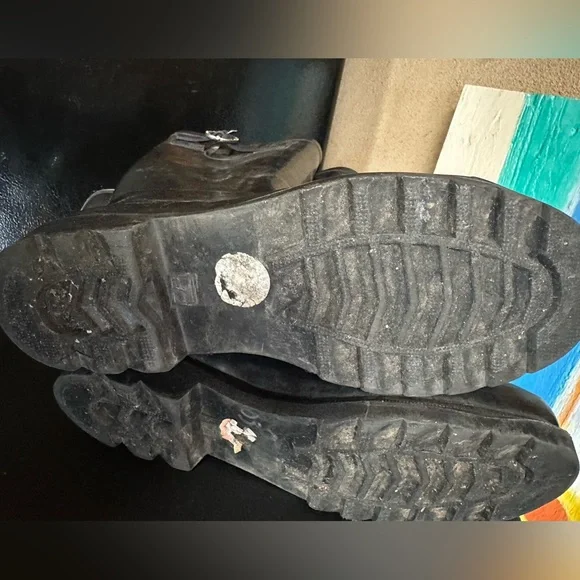 51. Nautica Rubber Rain Blue Boots with Silver Nautica Emblem on the Side - Picture 3 of 7